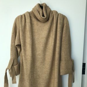 Tan tie-sleeve sweater